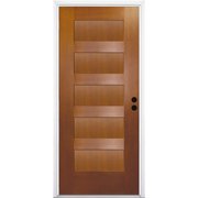 Codel Doors 32" x 80" Fir Grain Shaker Exterior Fiberglass Door 2868LHISPFG5PSHK491610BM